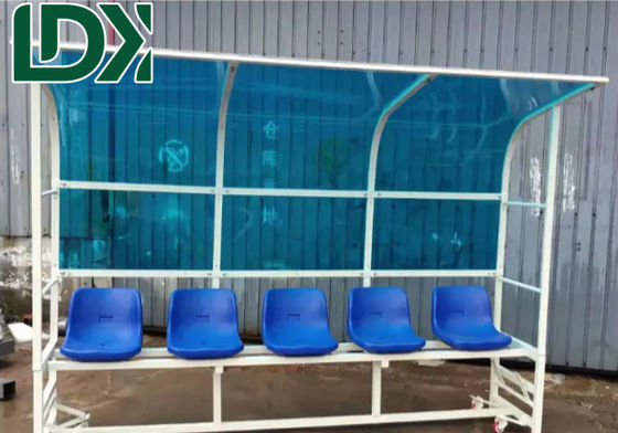5 Seats Outdoor Soccer Pitch Football Subs Bench With Shelter Football Rest Area