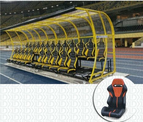 Foldable Double Row Soccer Pitch Leather  Football Substitute Bench Sideline Solution