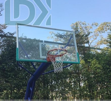 Outdoor Basketball Stand With Tempered Glass Backboard Inground Baketball Hoop