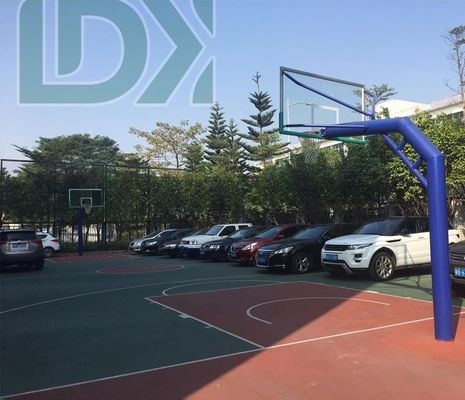Outdoor Basketball Stand With Tempered Glass Backboard Inground Baketball Hoop