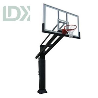 Outdoor Inground Basketball Hoop Basketball Stand With Tempered Glass Backboard