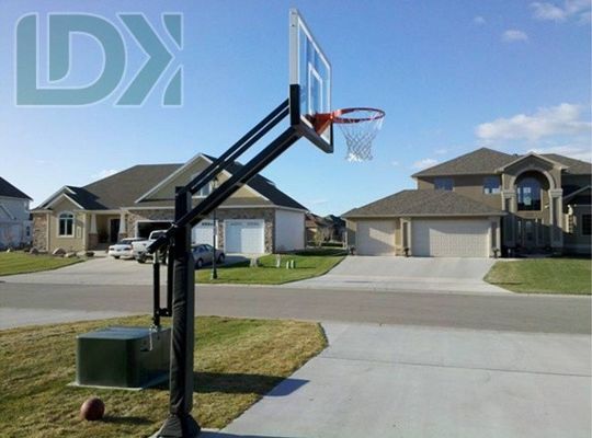 Outdoor Inground Basketball Hoop Basketball Stand With Tempered Glass Backboard