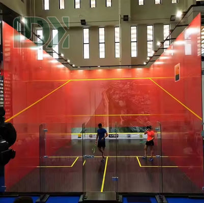 New Design Squash Court Red Panoramic Squash Venue Red Glass Wall Squash