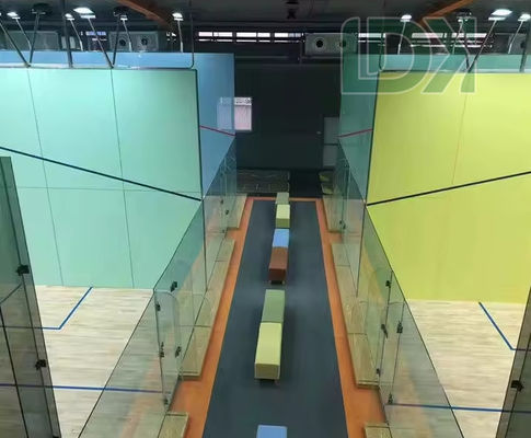 Indoor Hybrid Glass Squash Court Customized Squash Venue Multicolor Squash