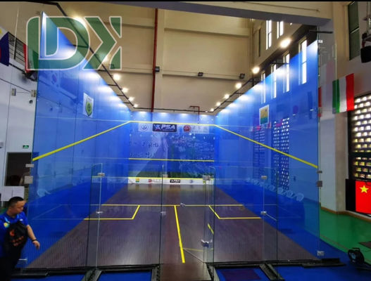 Panoramic AllGlass Squash Court Blus Glass Wall Squash Venue High Visibility Squash