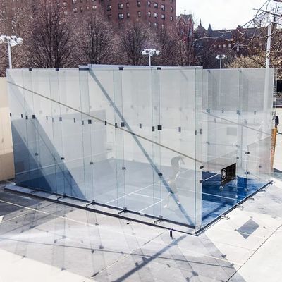 Super Full Glass/Wood Wall Double Squash Court With Customized Logo And Tempered Glass