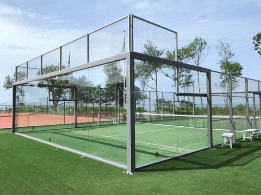 High Grade Stainless Screws And Steel Net PE Coating Professional Grade Outdoor Padel Sports Field Panoramic Platform Tennis Equipment