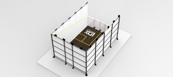 Wooden Squash Court Customized Logo Tempered Glass