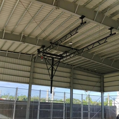 Ceiling Suspended Stationary Basketball Hoops Tempered Glass Indoor Gymnasium FIBA Adjustable Basketball Backstop Stand