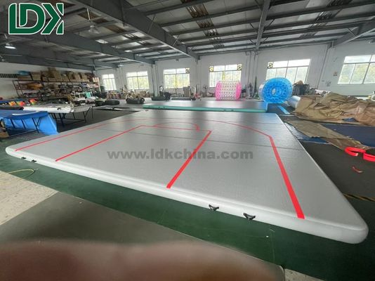White Customized Logo  Basketball Court  PVC Inflatable Mats Fitness Air Track Sports Field
