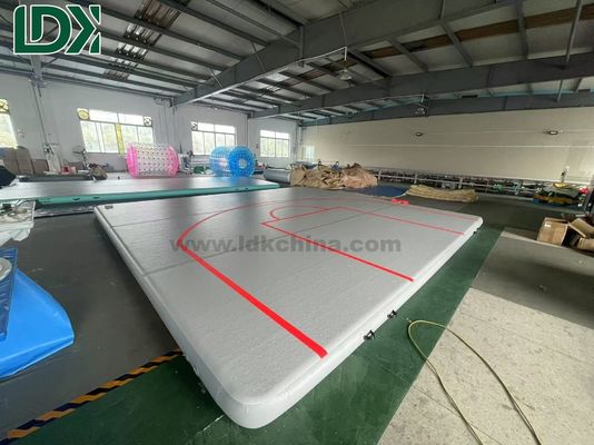 White Customized Logo  Basketball Court  PVC Inflatable Mats Fitness Air Track Sports Field