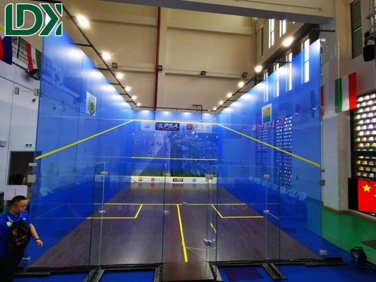 Indoor Illuminated Squash Court Single And Double Player Squash Court Sports Venue