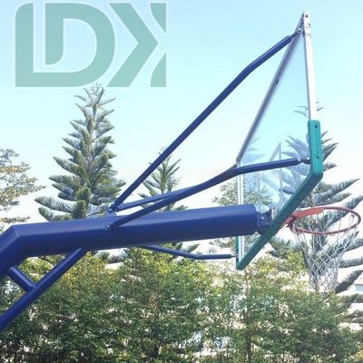 Outdoor Basketball Stand With Tempered Glass Backboard Inground Baketball Hoop
