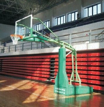 Miniature Green Hydraulic Basketball Hoop Durability Adult  Movable Basketball Stand