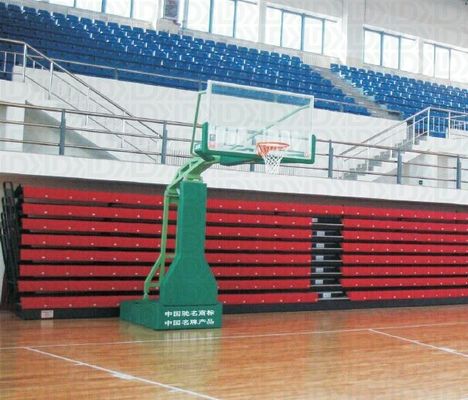 Miniature Green Hydraulic Basketball Hoop Durability Adult  Movable Basketball Stand