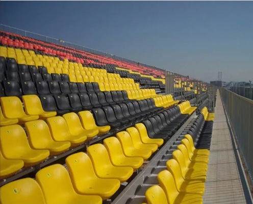 Sports Stadium Retractable Bleachers System Comfortable Front Folding Seats
