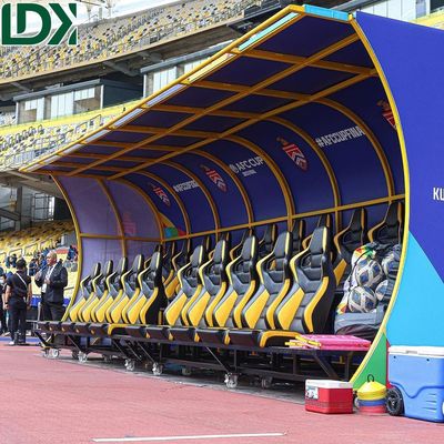 Dual-Row Folding Substitute Bench Premium Football Field Player Seating Solution