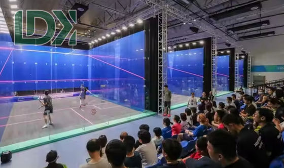 Professionnal Squash Court For Competition Blue Panoramic Squash High Grade Venue