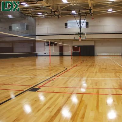 Professional FIBA Basketball Court Hard Maple Sports Wooden Floor Fixed Floating Indoor Multifunctional Solid Wooden Flooring