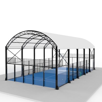 Professional Roofed Padel Court Weatherproof Tournament Grade Tennis Facility
