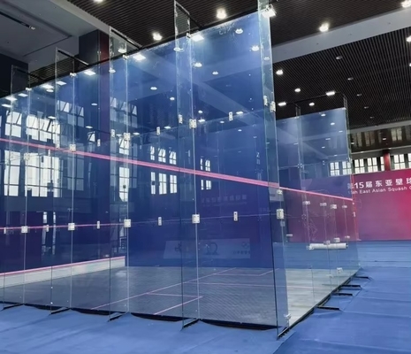Elite Multicolor Glass Squash Court – Enhance Your Game with Custom Lighting